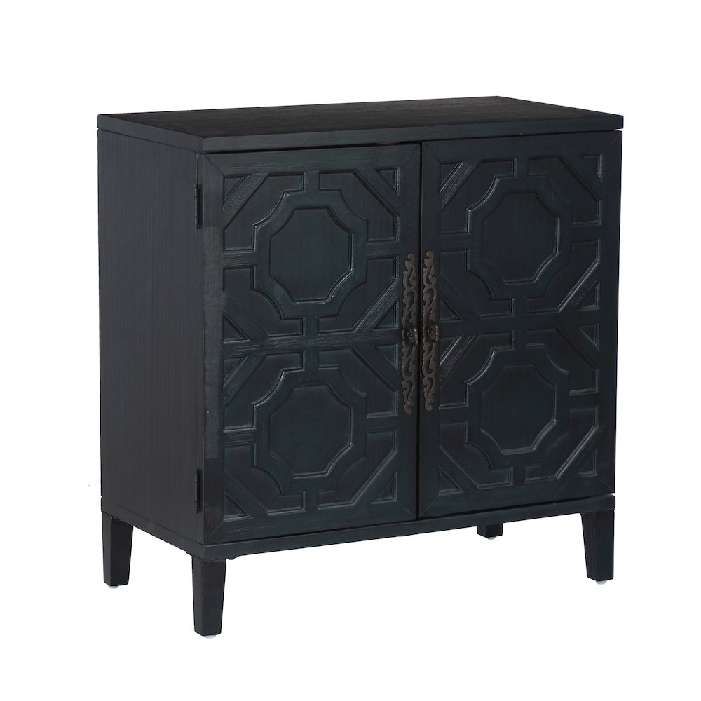 Merrin Wood 2 Door Accent Cabinet Midnight Blue. Picture 1