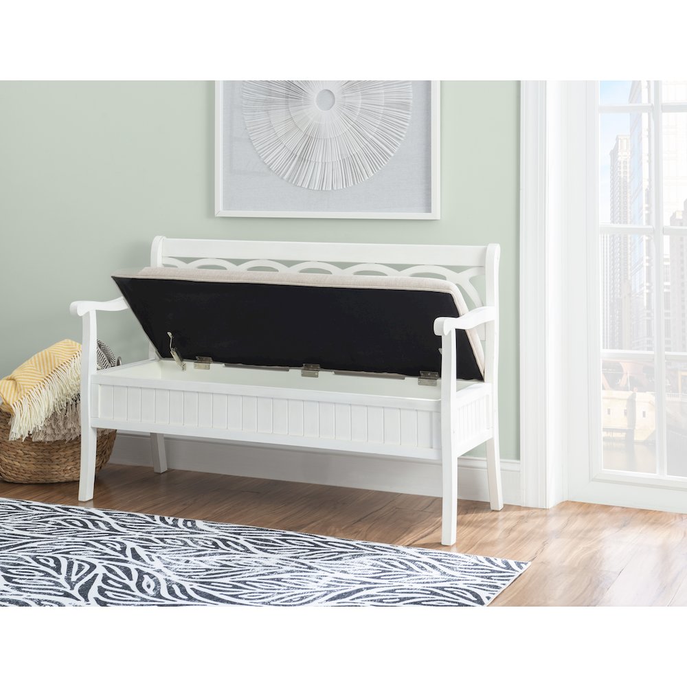 Elliana Storage Bench - White. Picture 4