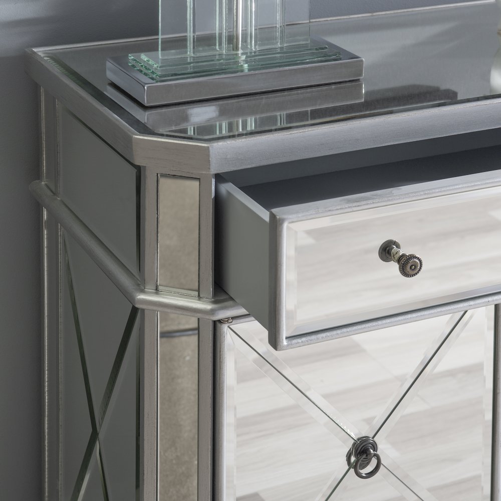Mirrored 1-Drawer, 2-Door Console. Picture 6