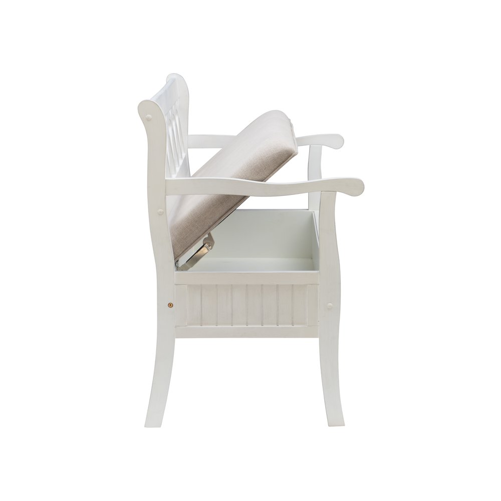 Elliana Storage Bench - White. Picture 8