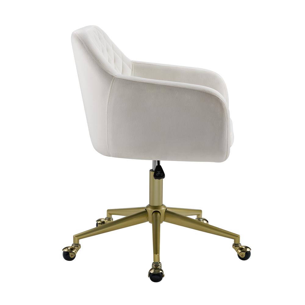 Imogen Quilted Office Chair Off White. Picture 8