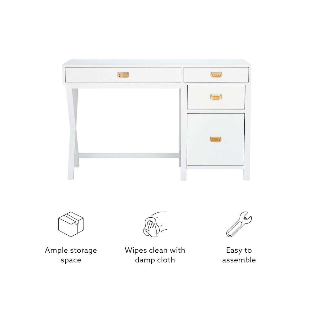 Peggy Side Storage Desk White. Picture 16