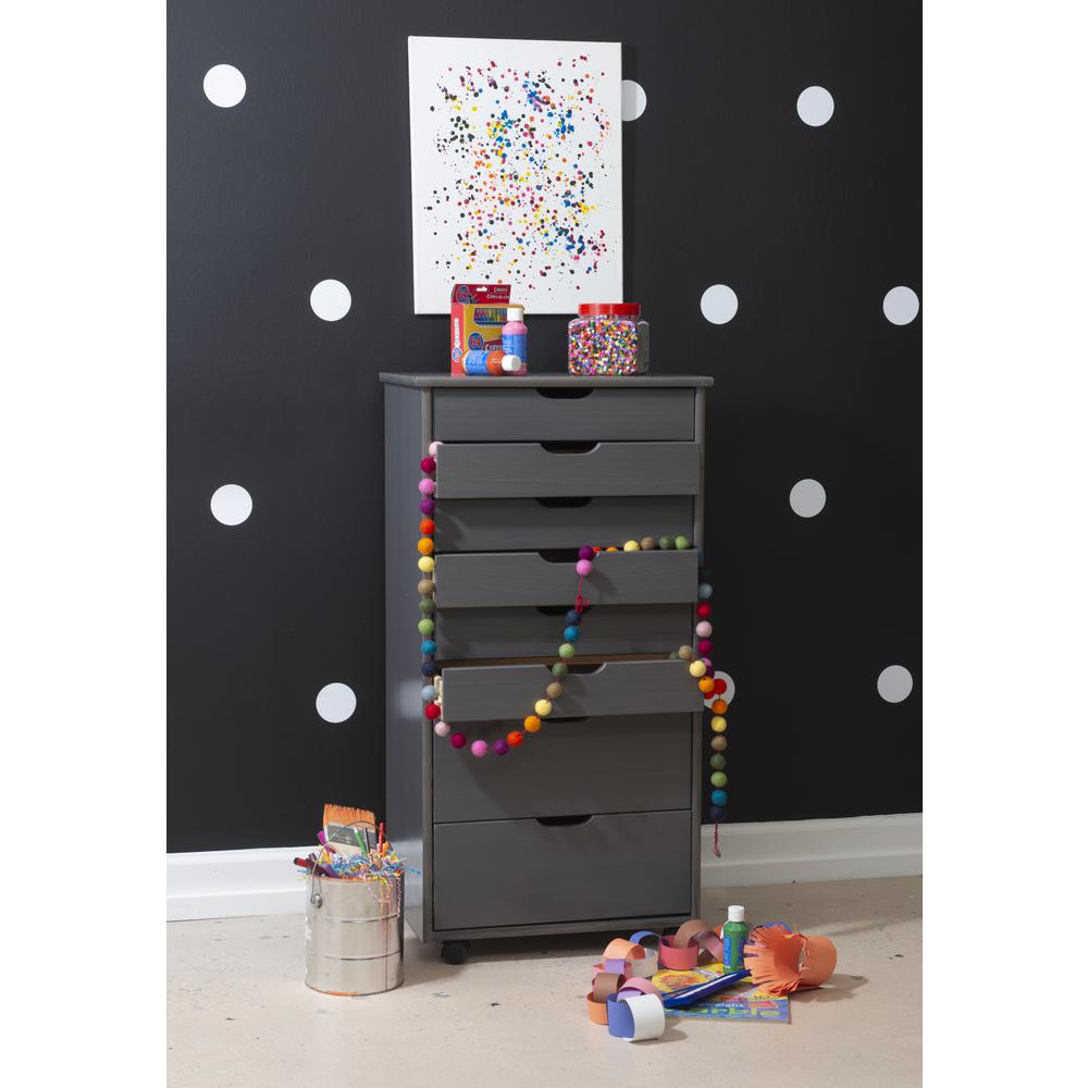 Cary Eight Drawer Rolling Storage Cart, Grey. Picture 10