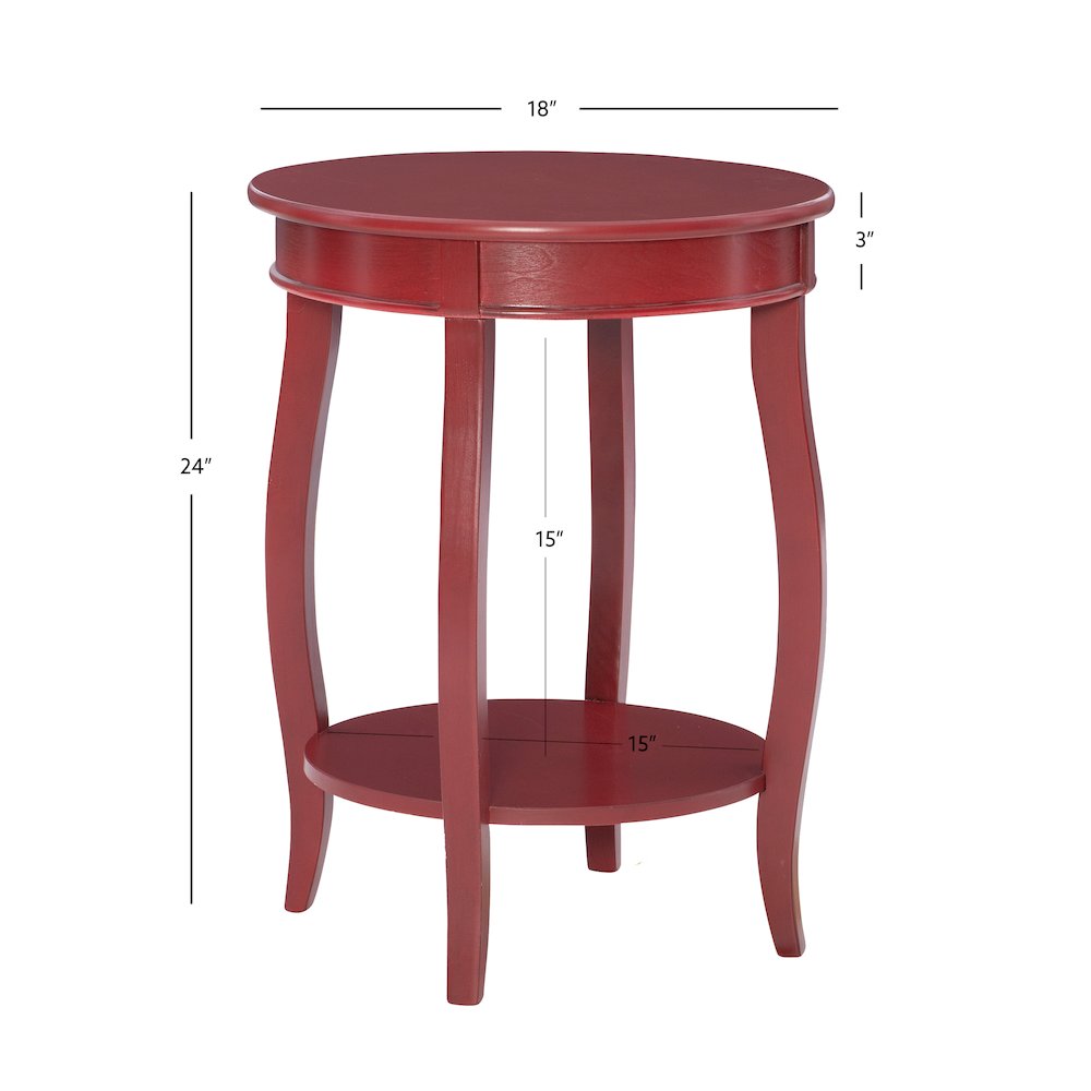 Red Round Table with Shelf. Picture 14