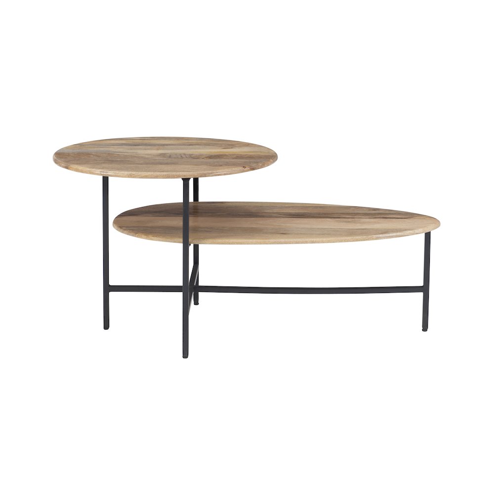 Tavin Two Tiered Coffee Table Natural Black. Picture 4