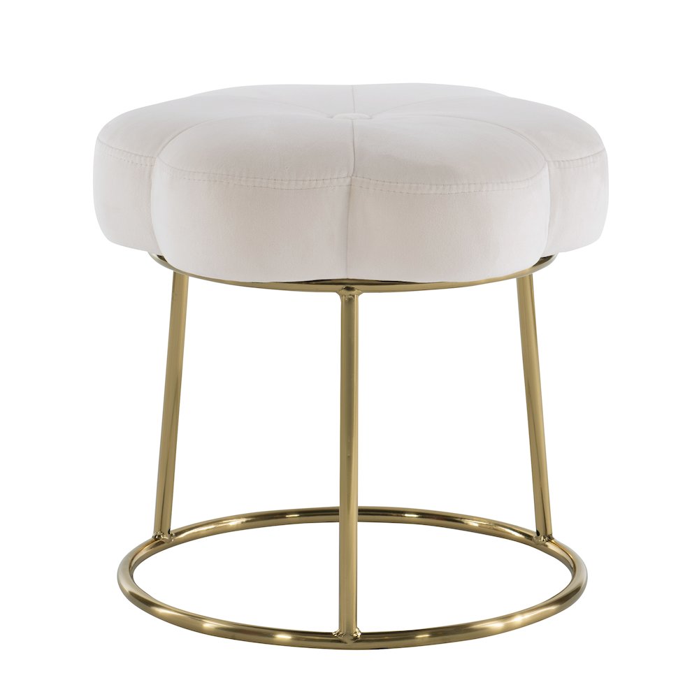 Seraphina Accent Vanity Stool, White. Picture 1
