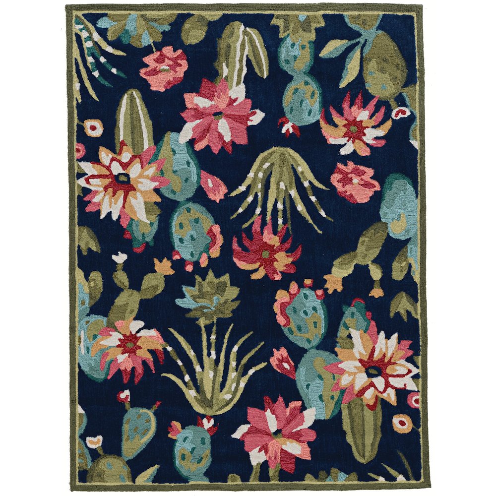 Trio Cactus Navy & Multi 8x10, Rug. Picture 1