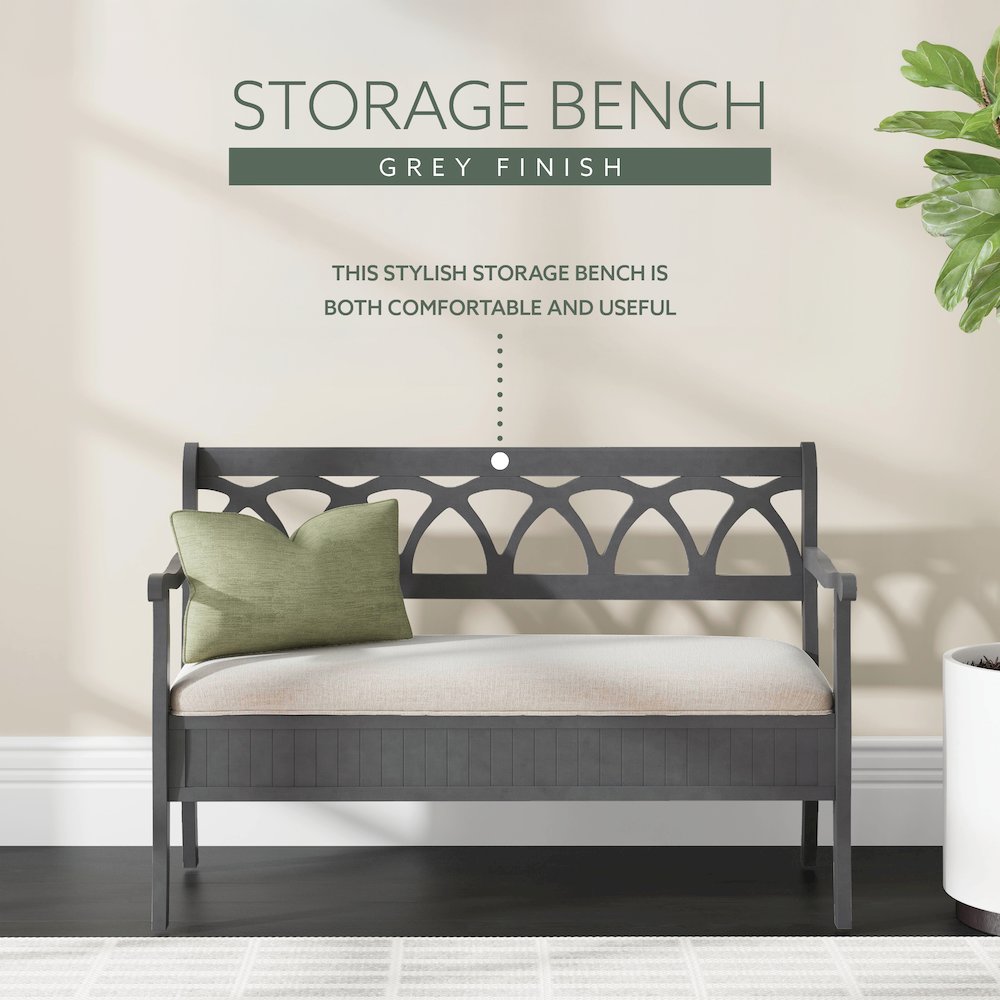 Elliana Storage Bench Grey. Picture 12