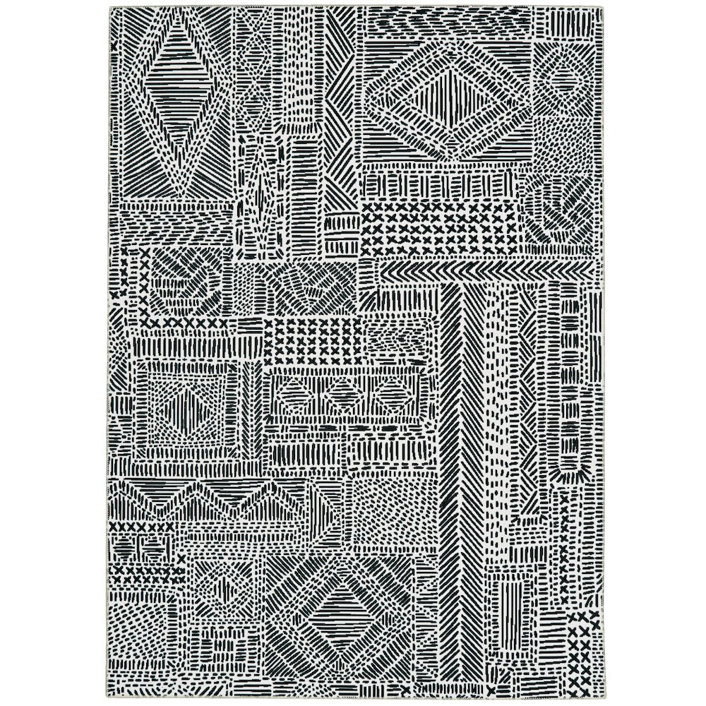 Washable Cayden Ivory/Black 2x3, Rug. Picture 2