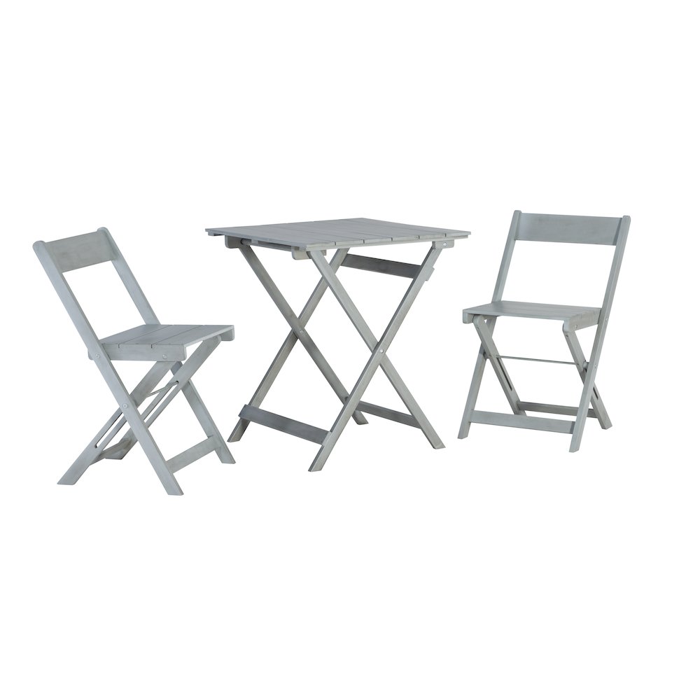 Rockport Gray Three Piece Square Table Set. Picture 8