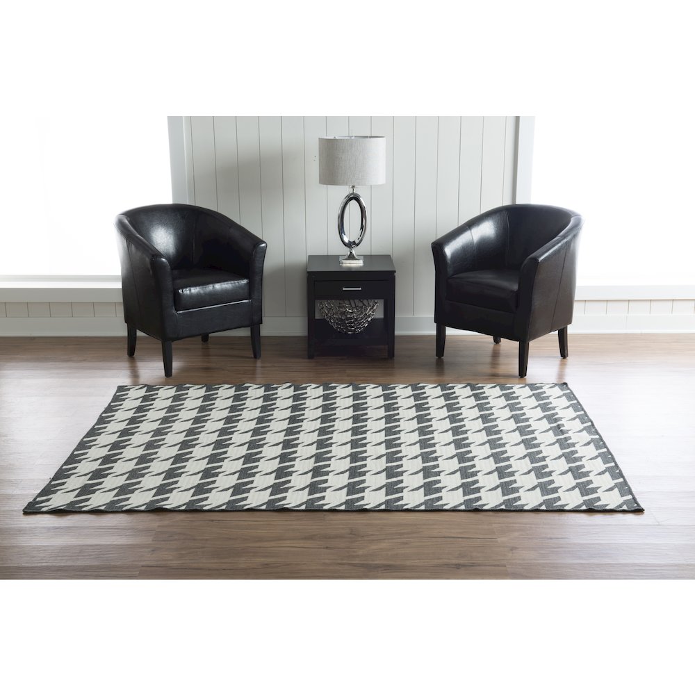Salonika Reversible Houndstooth Grey 5x8, Rug. Picture 2