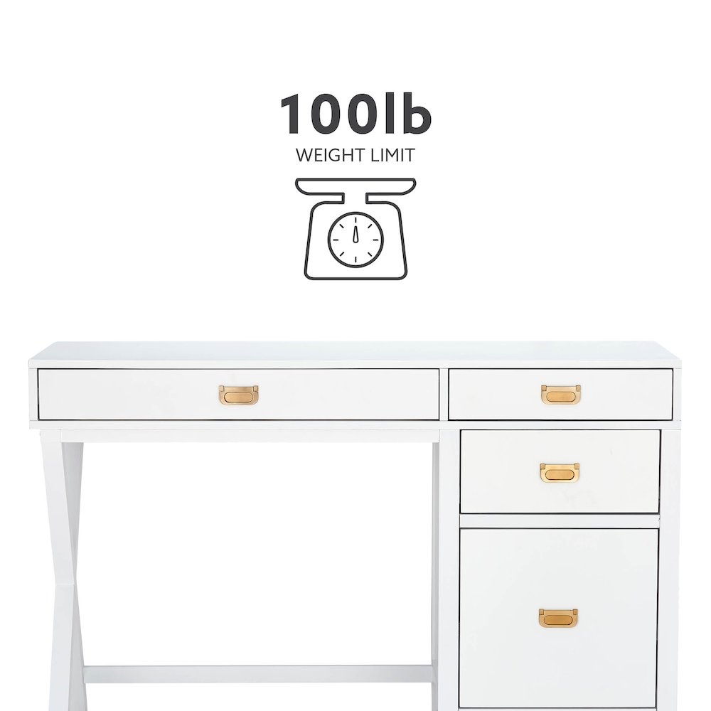 Peggy Side Storage Desk White. Picture 17