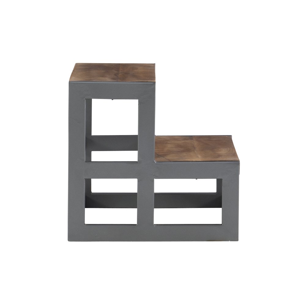Blythe Wood And Metal Bed Steps Gunmetal. Picture 6
