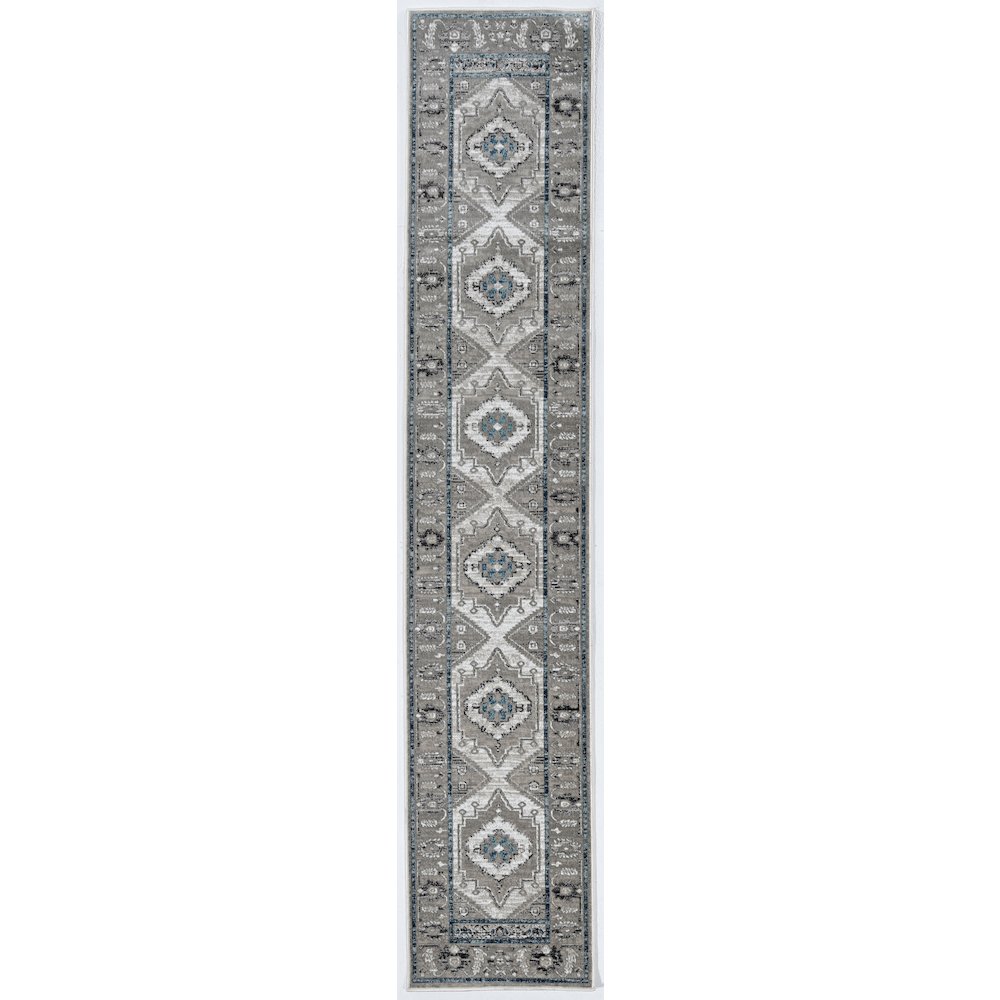 Vintage Serape Grey & Blue 2x10, Rug. Picture 1