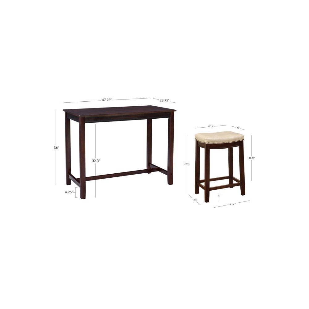 Claridge 3Pc Counter Set Brown Beige. Picture 12