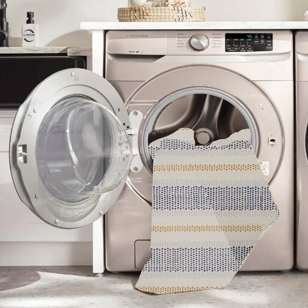 Outdoor Washable Delray Ivory & Blue 5' X7', Rug. Picture 3