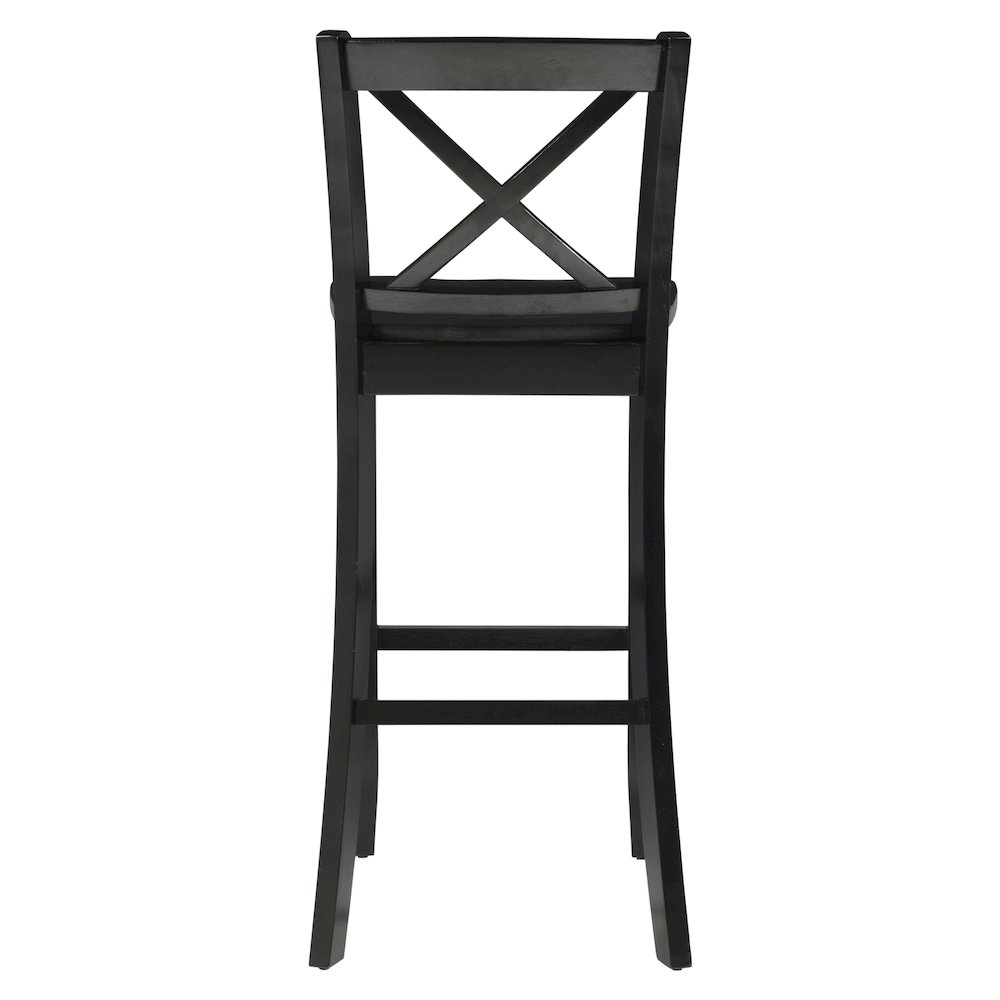 Black 30 In X Back Bar Stool. Picture 5