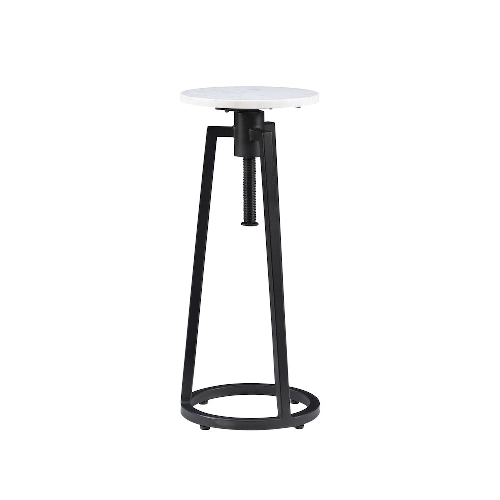 Shawna Adj Drink Table Black With White Marble. Picture 4