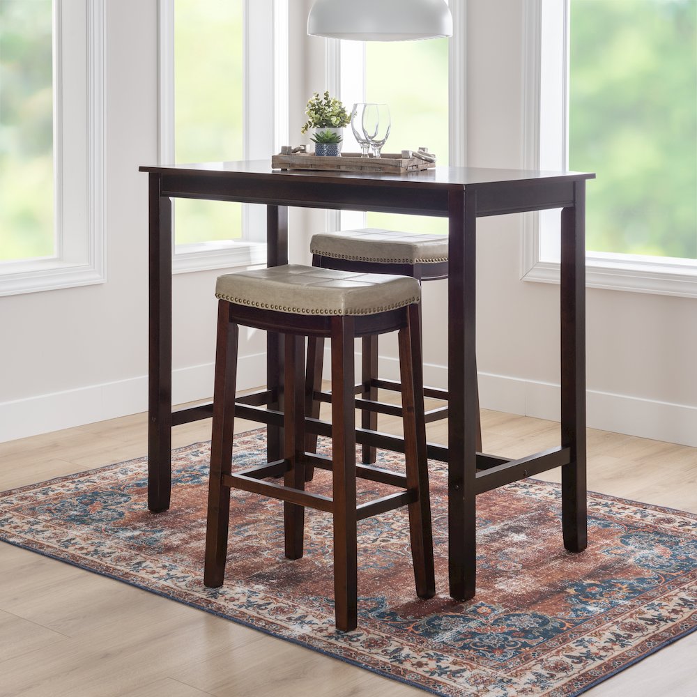 Claridge 3Pc Bar Set Brown Beige. Picture 3