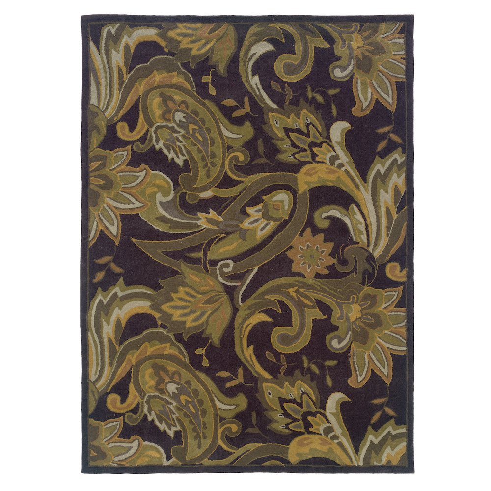 Trio Lahour Aubergine & Green 5x7, Rug. Picture 1
