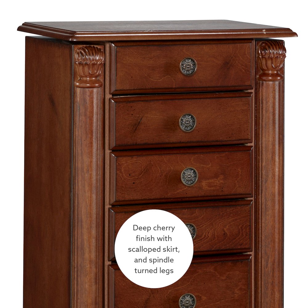 Deep Cherry Jewelry Armoire. Picture 15