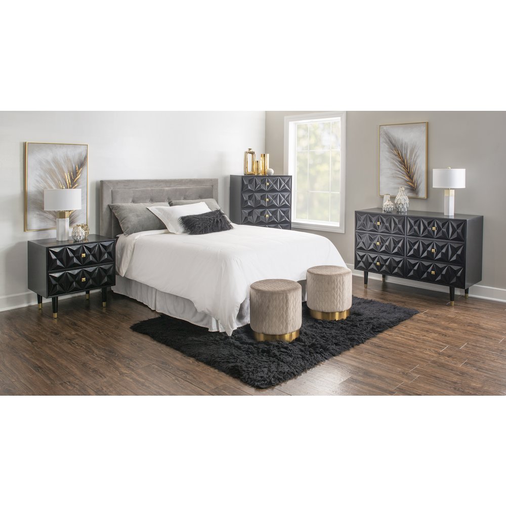 Six Drawer Geo Texture Dresser Black. Picture 3