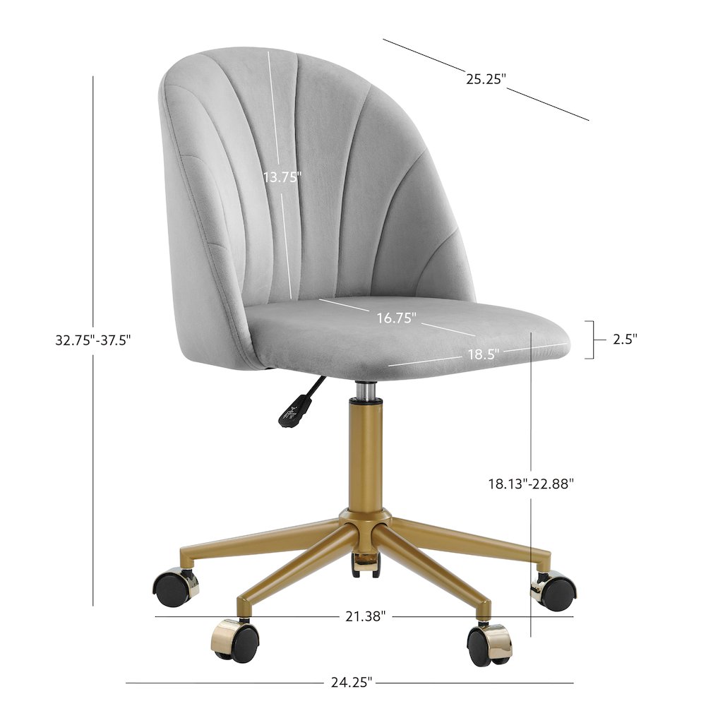 Adalynn Desk Chair Light Gray. Picture 18