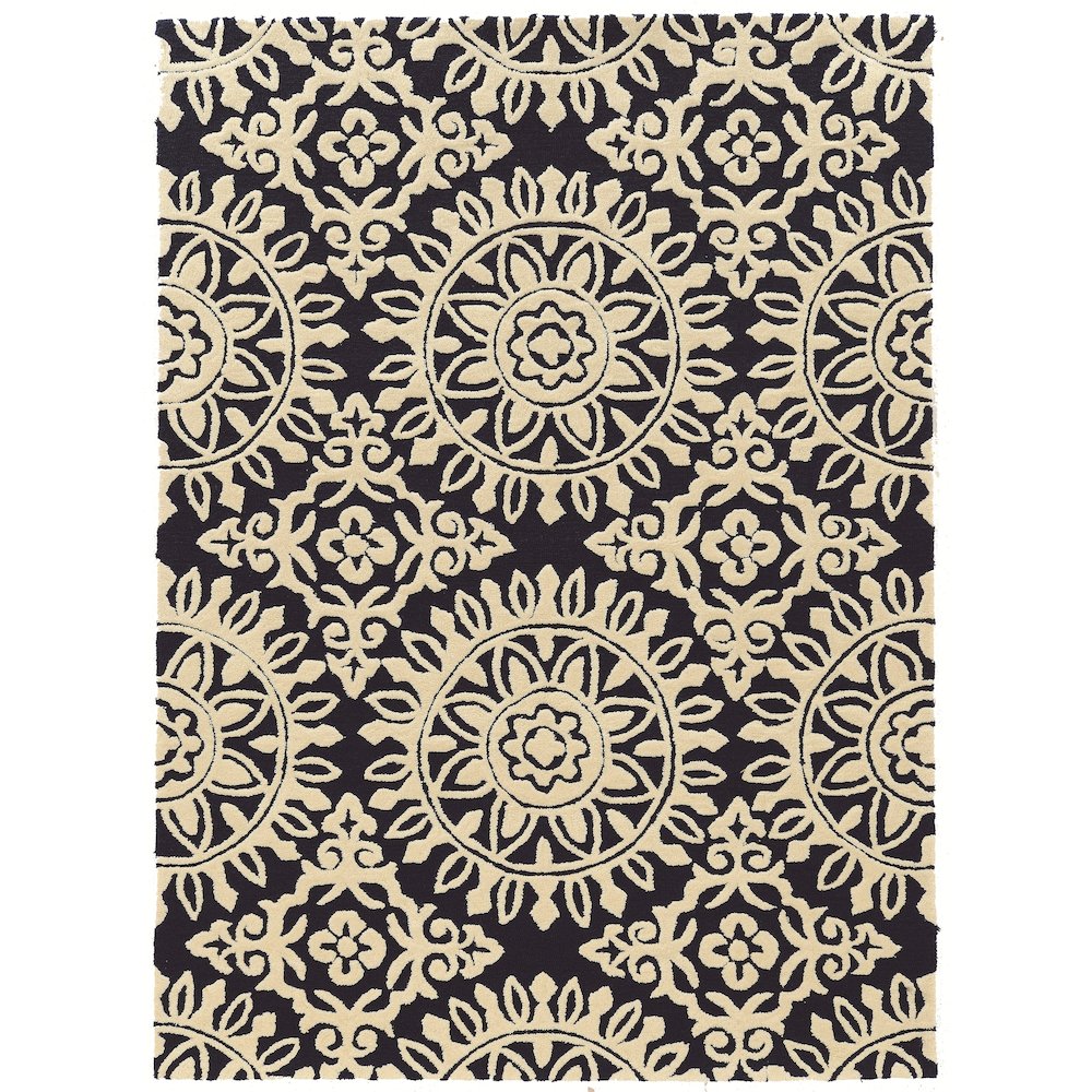 Trio Melinda Navy & Ivory 5ftx7, Rug. Picture 1