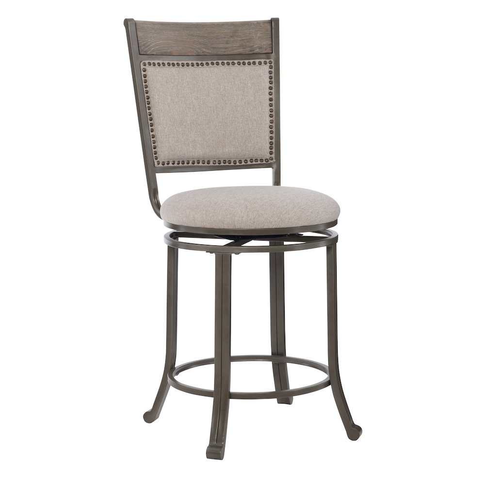 Franklin Swivel Counter Stool, Pewter. Picture 7