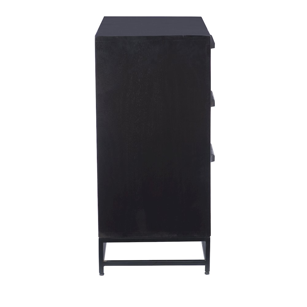 Janie Rattan Cabinet Three Drawers Black. Picture 4