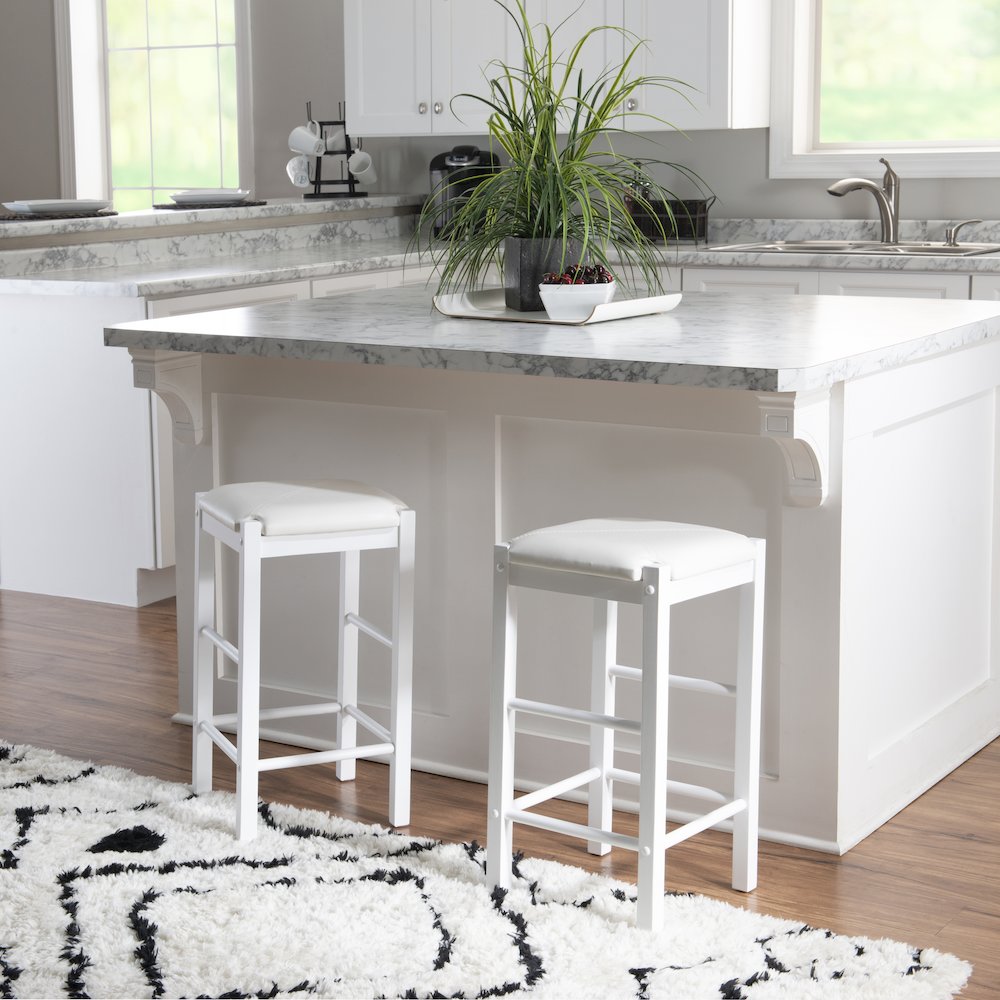 Lancer 3 Piece Tavern Set, White Faux Marble. Picture 4