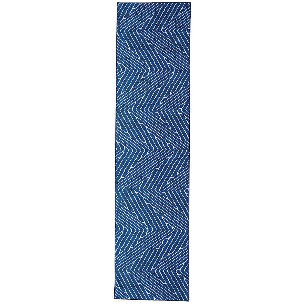 Washable Fuller Blue/Ivory 2x8, Rug. Picture 1
