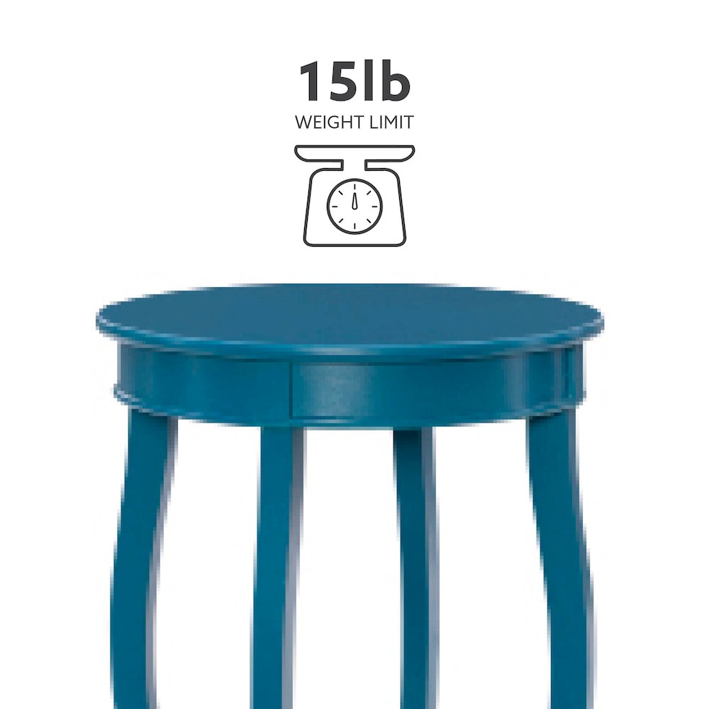 Teal Round Table with Shelf. Picture 13