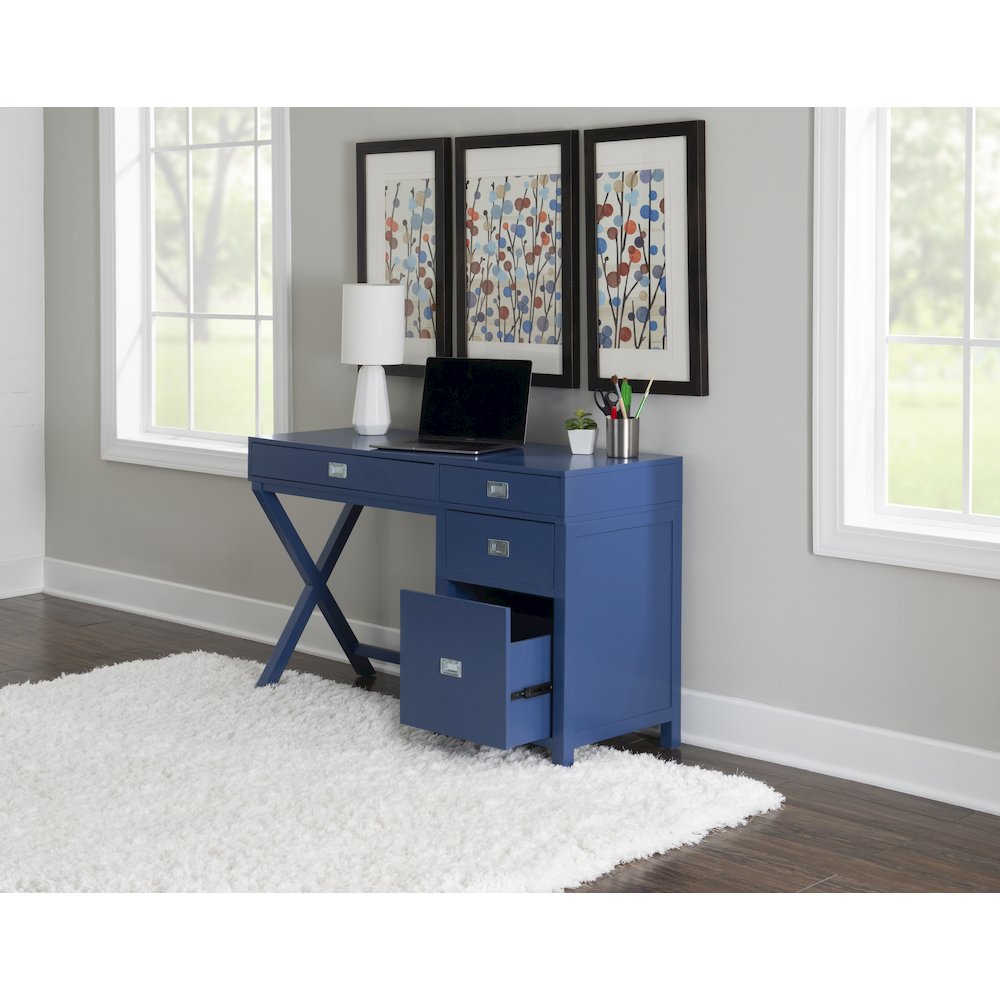 Peggy Side Storage Desk Navy. Picture 6