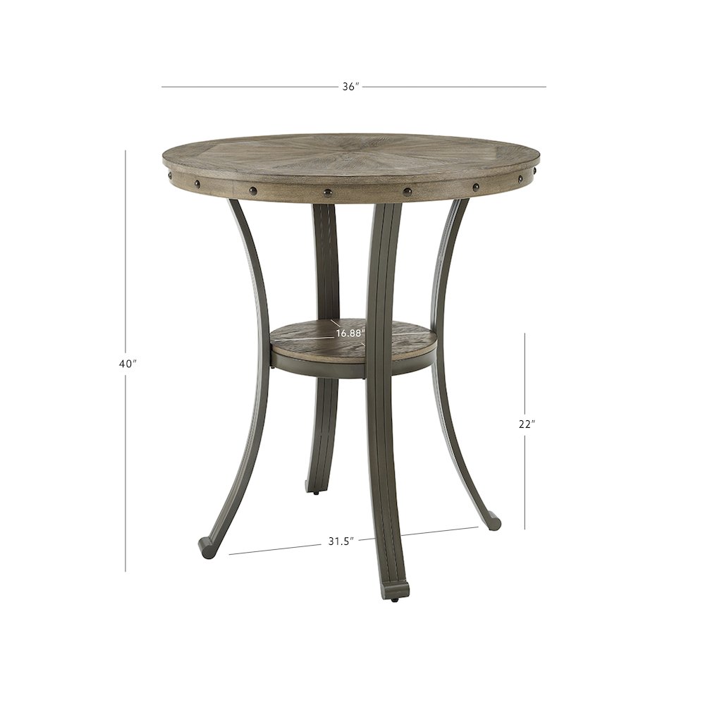 Franklin Pub Table, Pewter. Picture 5