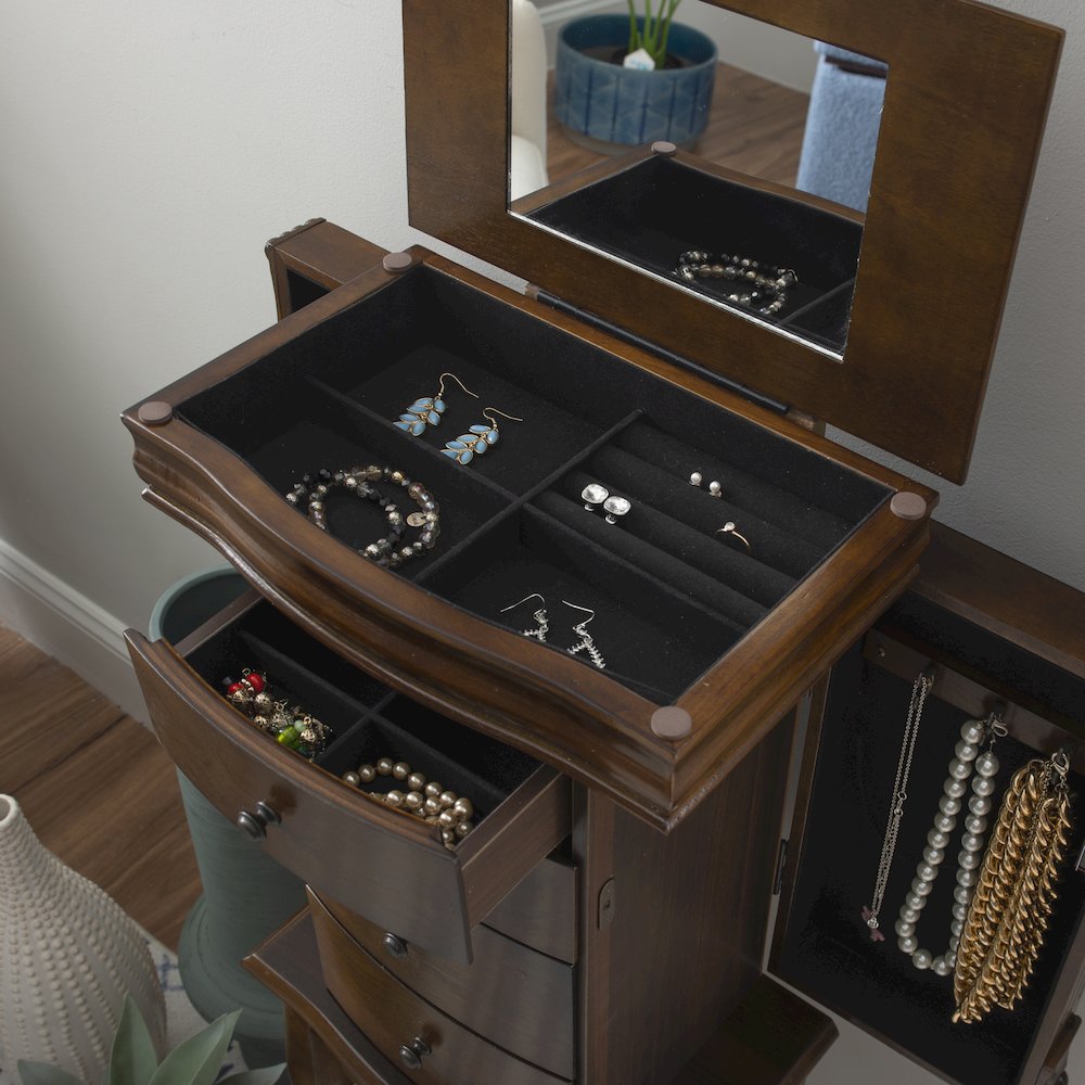 Louis Philippe Walnut Jewelry Armoire. Picture 5