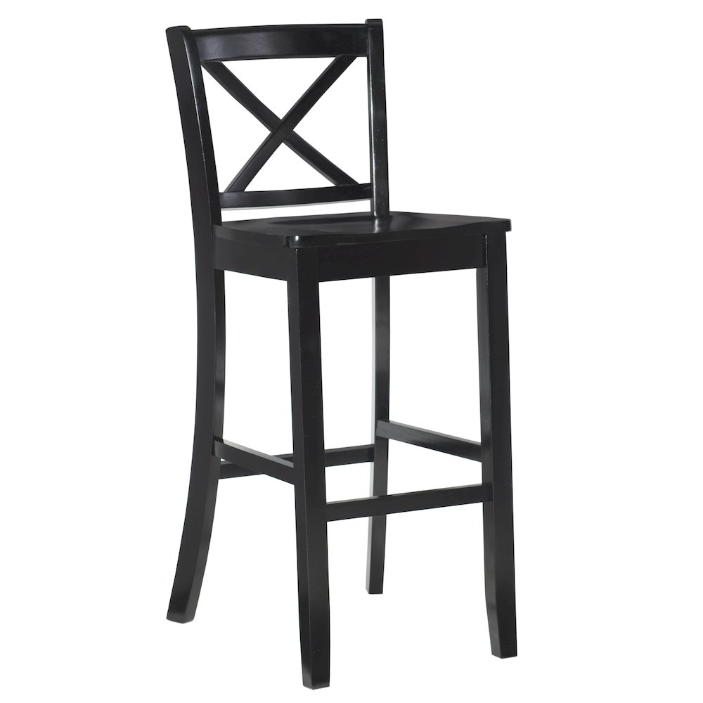 Black 30 In X Back Bar Stool. Picture 4
