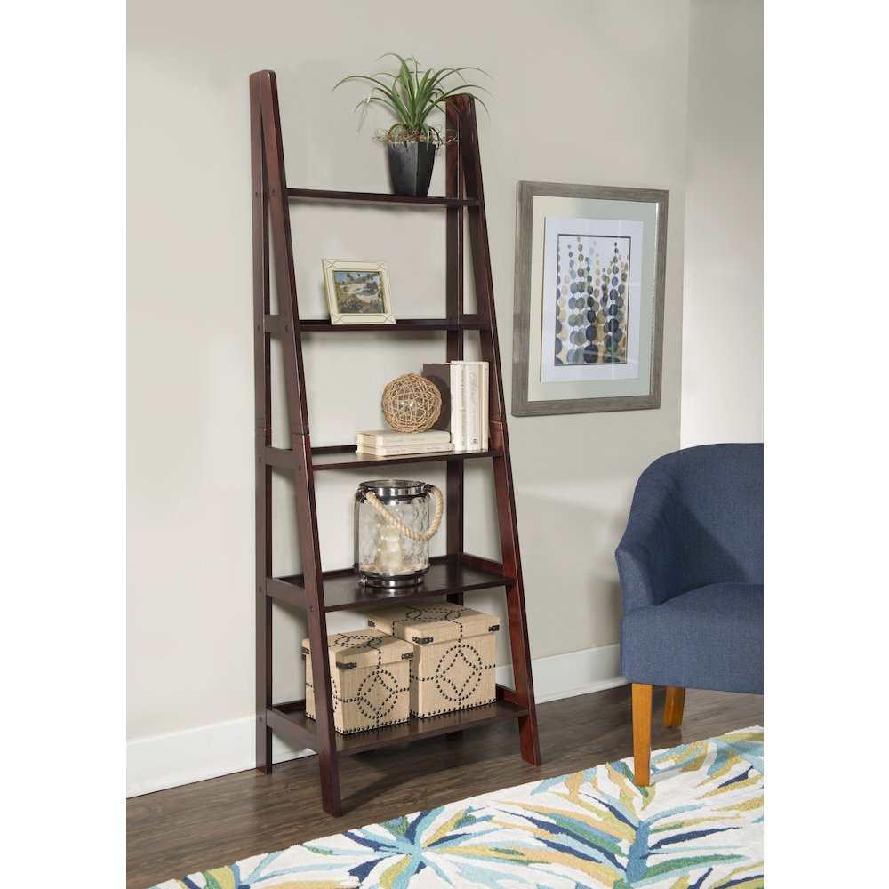 Acadia Ladder Bookshelf, Espresso. Picture 3
