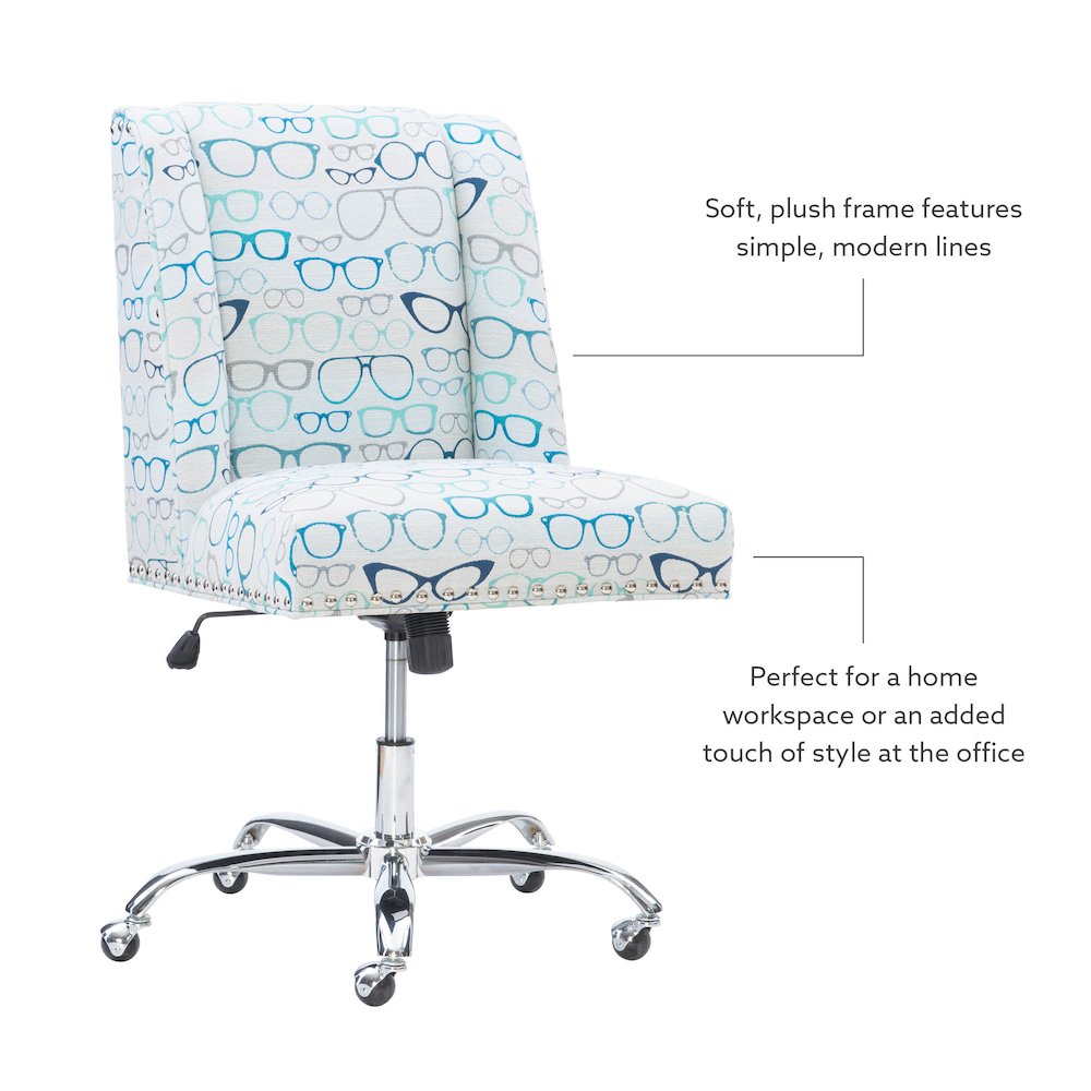 Draper Office Chair, Glasses Print. Picture 13