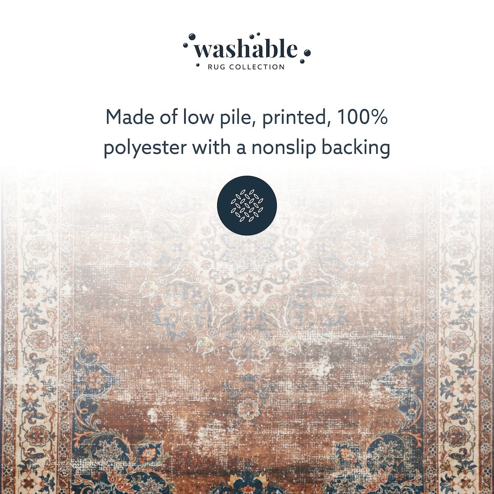 Washable Foster Russet/Ivory 5x7, Rug. Picture 8