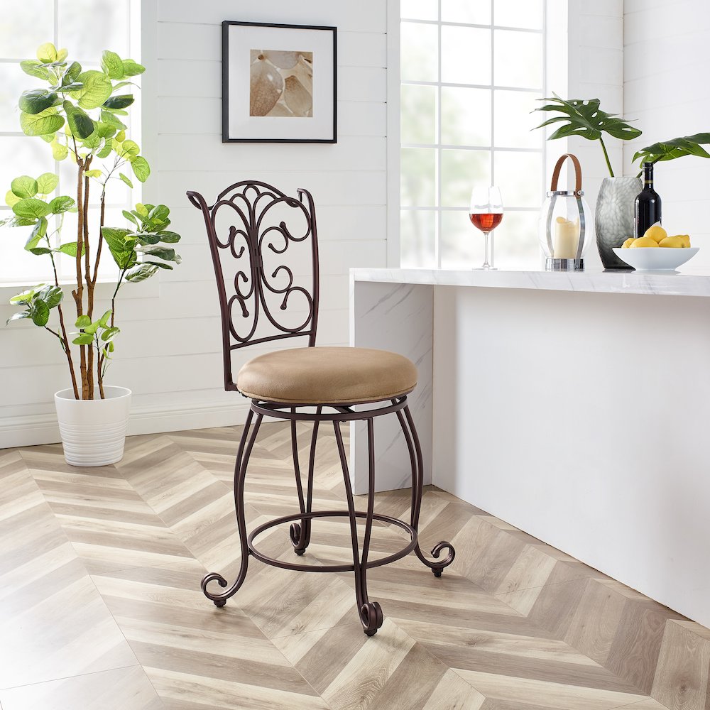 Gathered Back Counter Stool 24. Picture 2