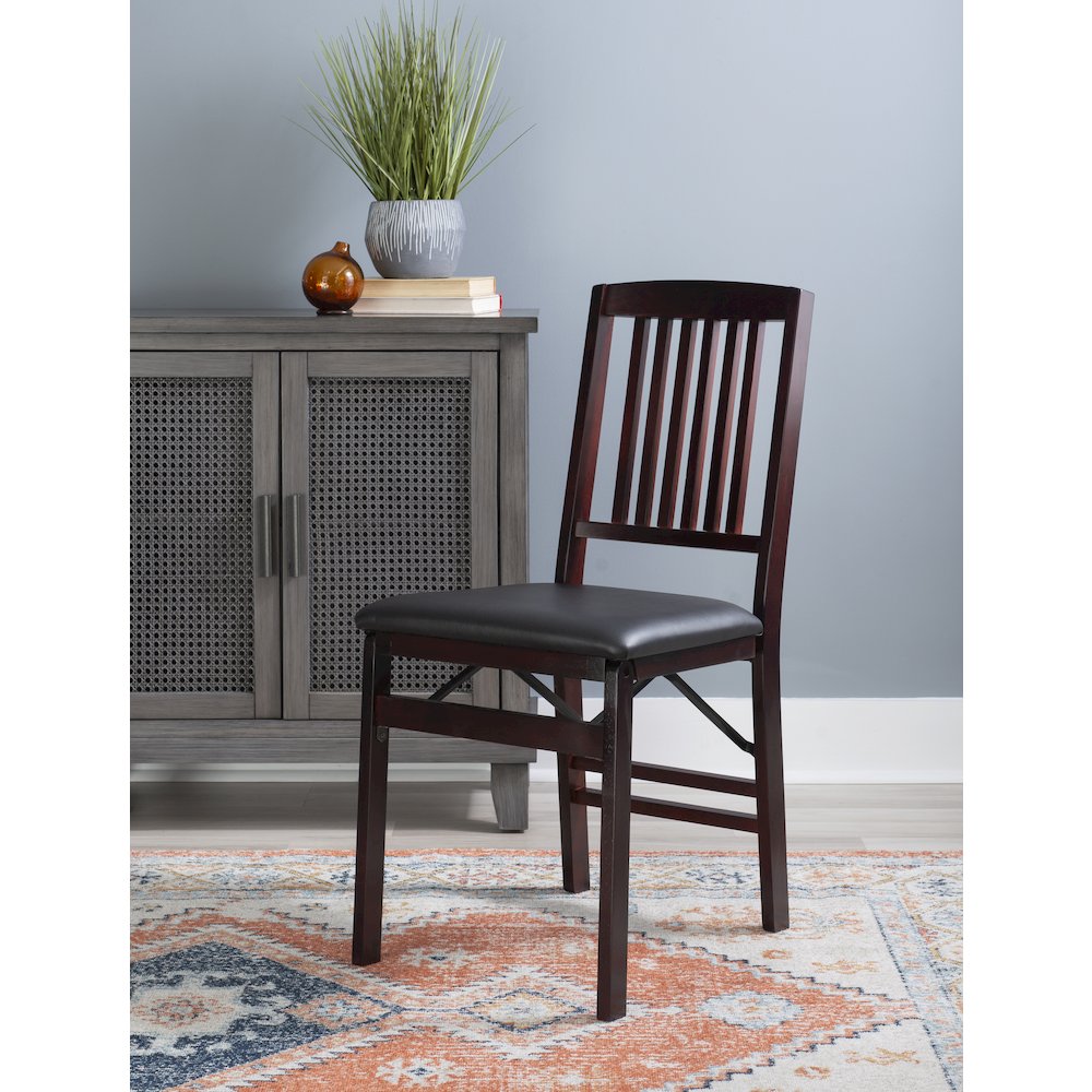 Triena 18 In Mission Back Folding Chair - Set Of Two. Picture 5