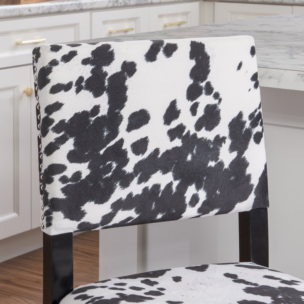 Corey Black Cow Print Counter Stool. Picture 4