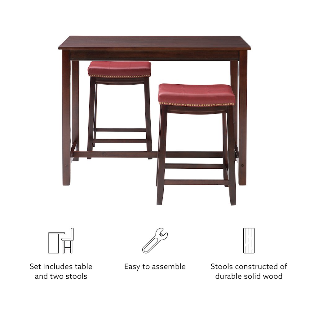Claridge 3Pc Counter Set Brown Red. Picture 10