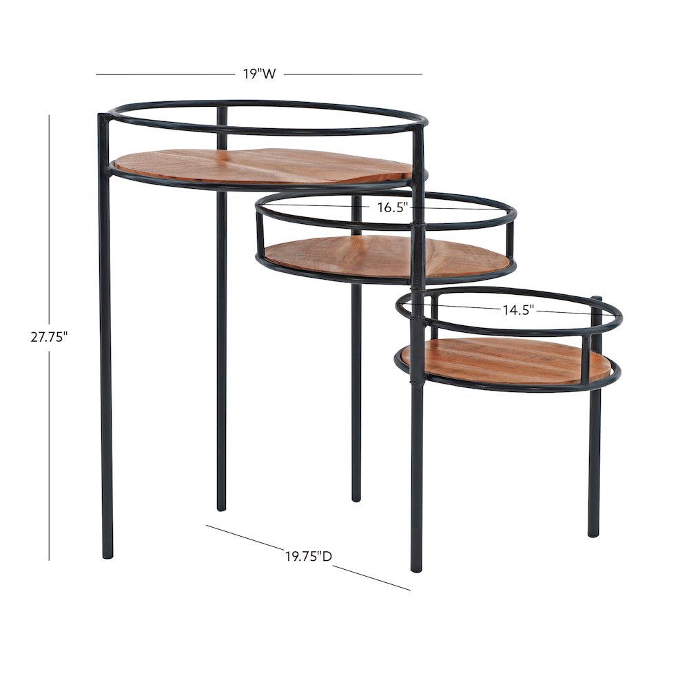 Collis Three Tiered Plant Stand Side Table. Picture 9