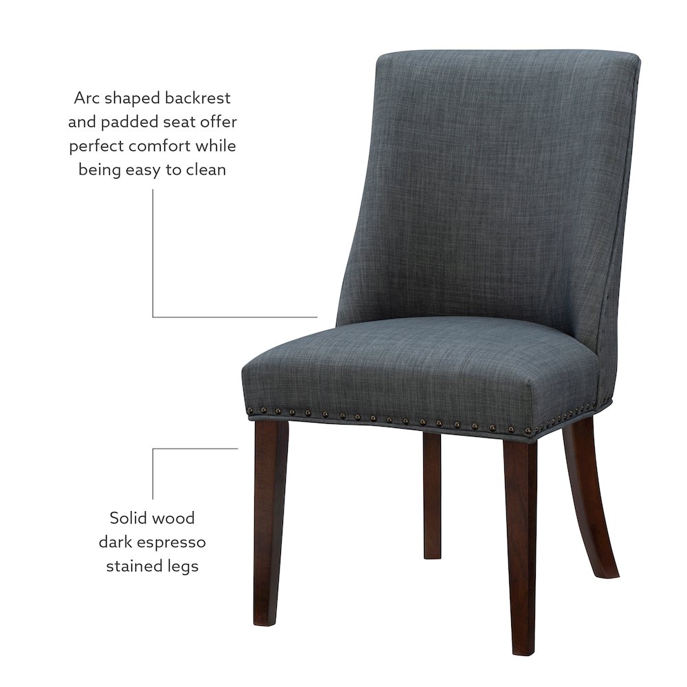 Adler Dining Chair Espresso Grey Set of Two. Picture 10