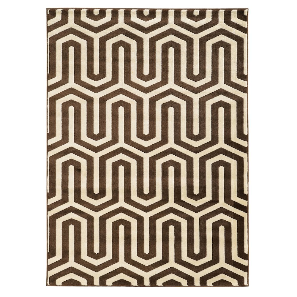 Roma ZigZag Ivory & Chocolate 5x7, Rug. Picture 2