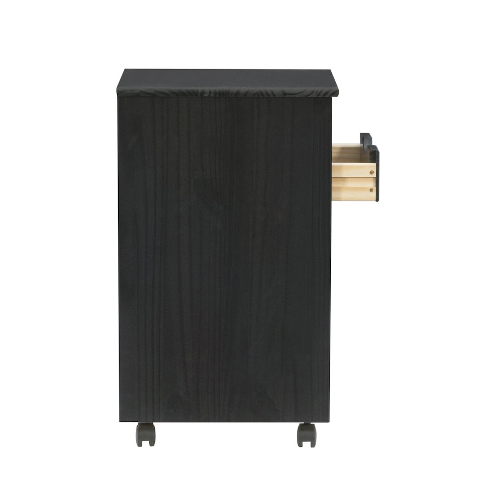 Cary Black Six Drawer Rolling Storage Cart Black. Picture 9