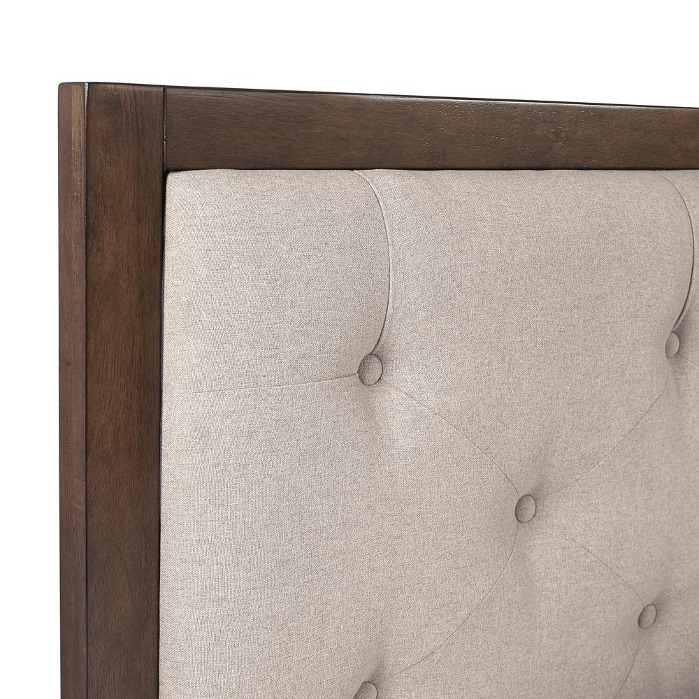 Reid Mid Century Oatmeal Platform Queen Bed. Picture 1
