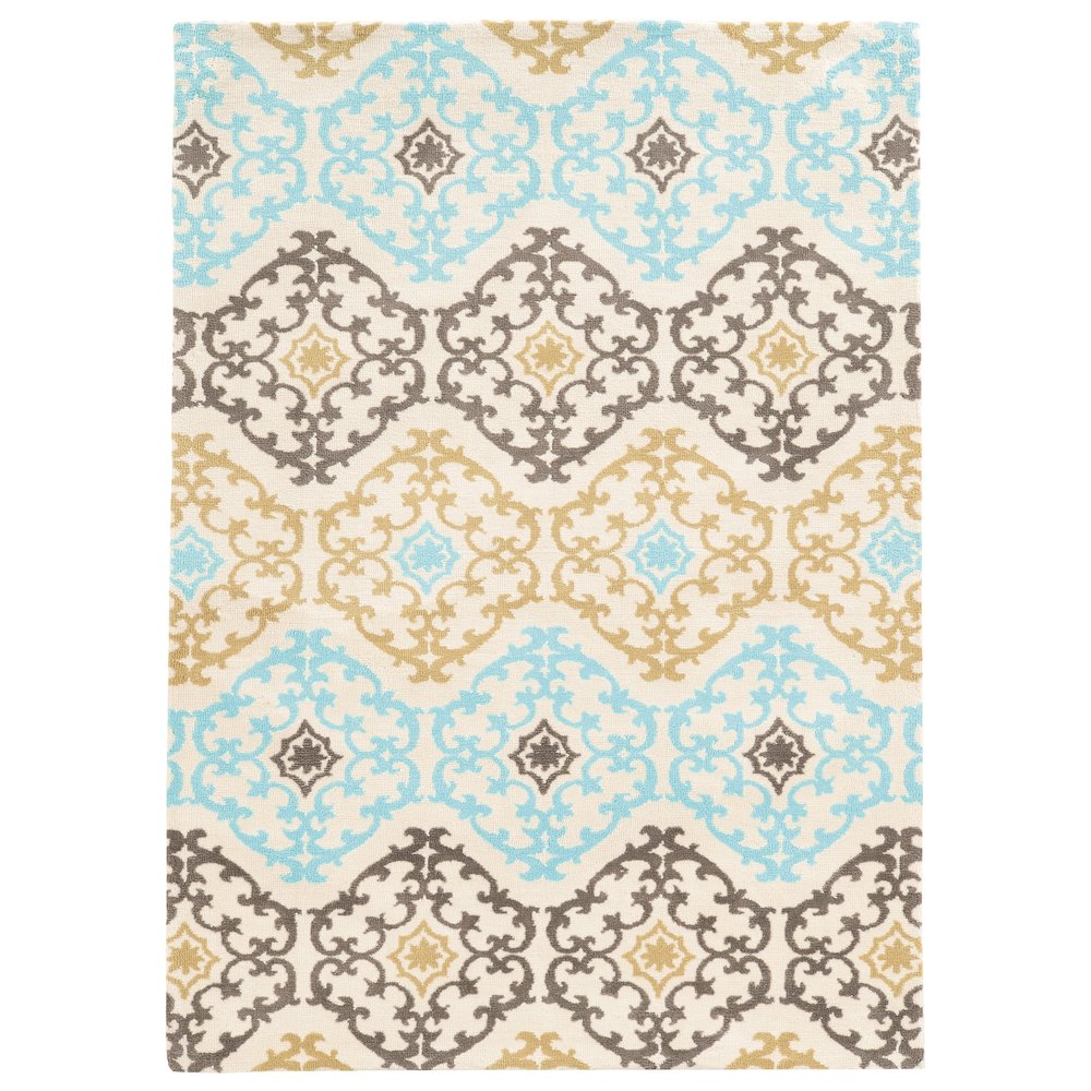 Geo Marli Grey & Aqua 8x10, Rug. Picture 1